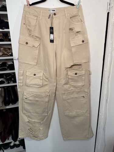 Beige women cargo - beige, jeans