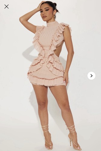 Fashion nova pink ruffle mini - ruffle,