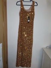 Fashion Nova gold sequin maxi