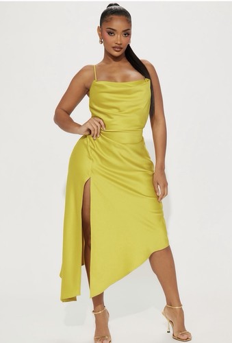 Bella shiny satin midi dress - shiny,